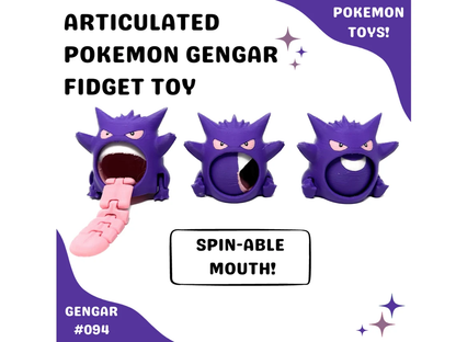 Gengar Fidget Toy | Articulated Pokemon Desk Toy | Pokemon Gift Custom Pokemon Toy | Multi Color 3D Printed Toys | Stress Balls & Desk Toys - PokePrinting