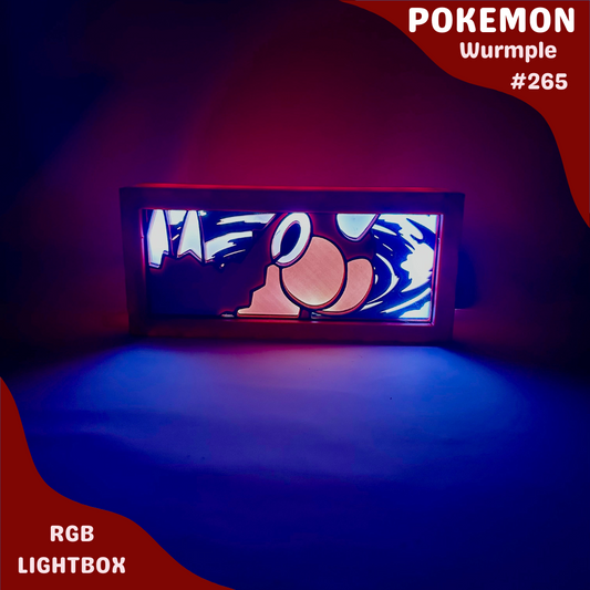 Wurmple RGB LED Lightbox | Grass Pokémon Lamp | Gaming Room Decor | Vintage-Inspired Pokémon LED Night Light | Custom Unique Pokémon Gift