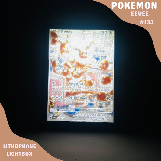 Eevee Pokémon Lithophane Light Box – Unique 3D Printed Night Light Gift for Pokémon Fans & Collectors - PokePrinting