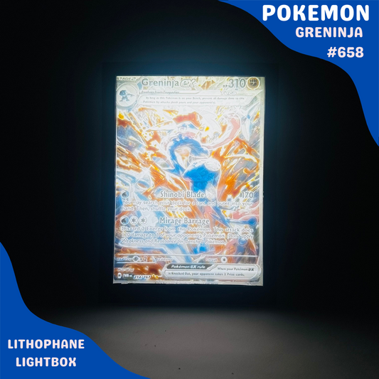 Greninja Vmax Alt Art Pokémon Lithophane Light Box – Unique 3D Printed Night Light Gift for Pokémon Fans & Collectors - PokePrinting