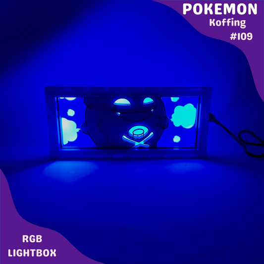 Koffing RGB LED Lightbox | Poison Pokémon Lamp | Gaming Room Decor | Vintage-Inspired Pokémon LED Night Light | Custom Unique Pokémon Gift