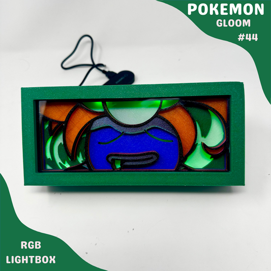 Gloom RGB Lightbox | LED Pokemon Lamp | Gaming Room Decor | Custom Grass Pokemon LED Sign | Geek Anime Night Light | Vintage Pokemon