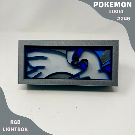 Lugia RGB Lightbox | LED Pokemon Lamp | Gaming Room Decor | Custom Legendary Bird Pokemon LED Sign | Geek Night Light | Vintage Pokemon