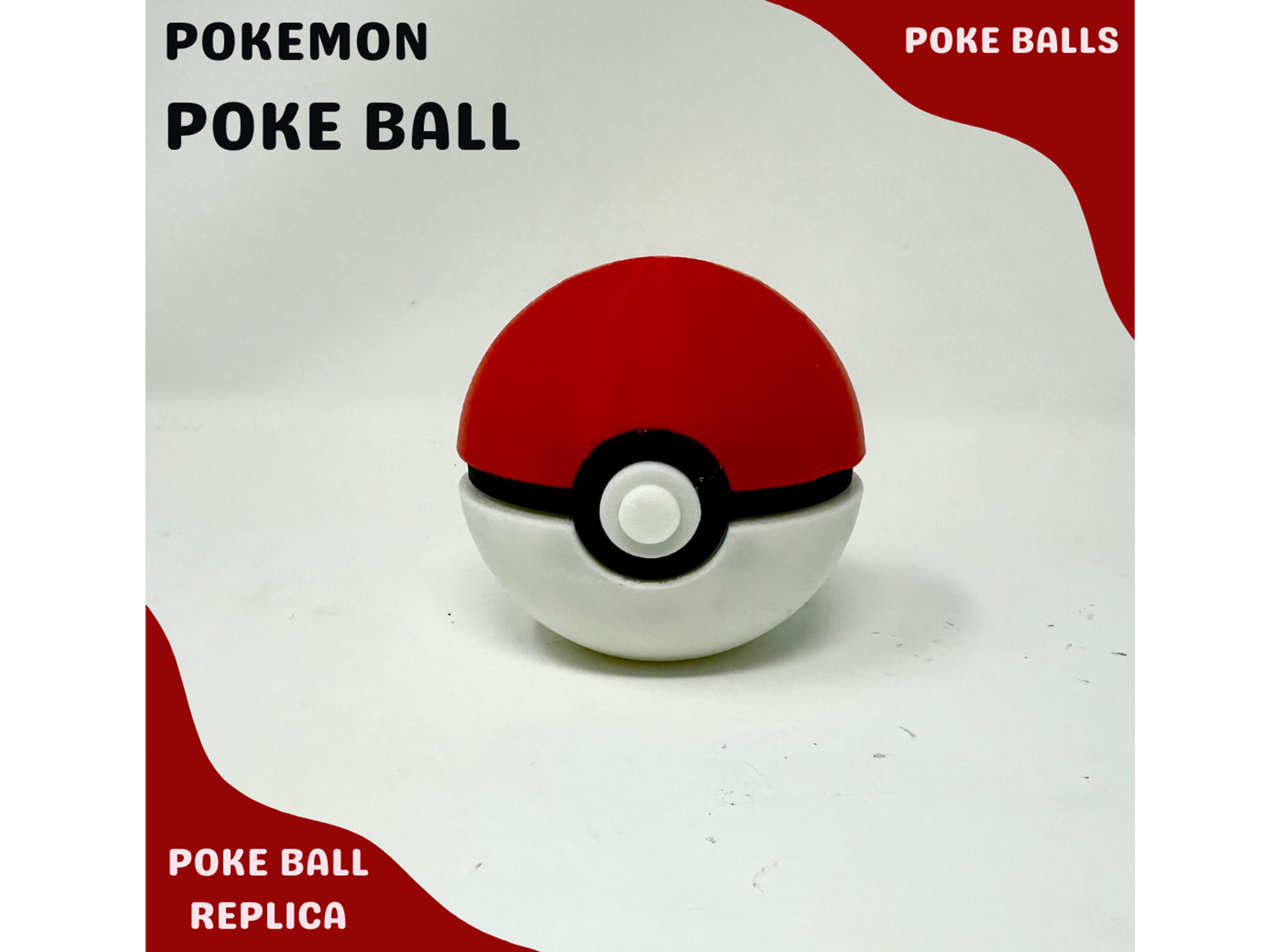 Pokeball Pokemon Prop High-Quality Decorative Pokeball for Display and Cosplay Multiple sizes - PokePrinting