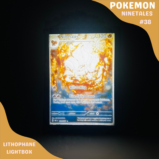 Ninetales Pokémon Lithophane Light Box – Unique 3D Printed Night Light Gift for Pokémon Fans & Collectors - PokePrinting