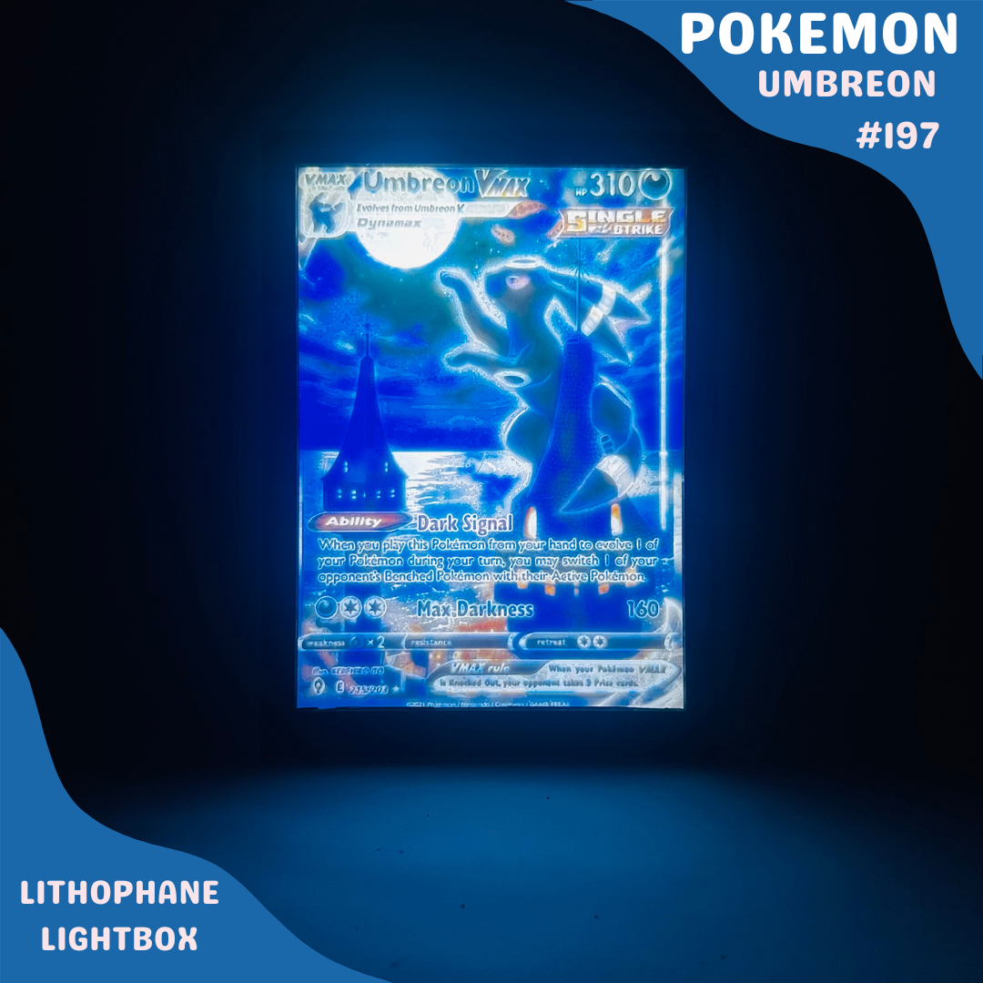 Umbreon Vmax Alt Art Pokémon Lithophane Light Box – Unique 3D Printed Night Light Gift for Pokémon Fans & Collectors - PokePrinting